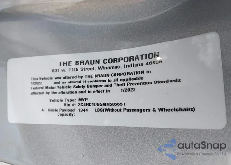 2021 Chrysler Voyager Lxi from USA, damaged, VIN 2C4RC1DG5MR585651